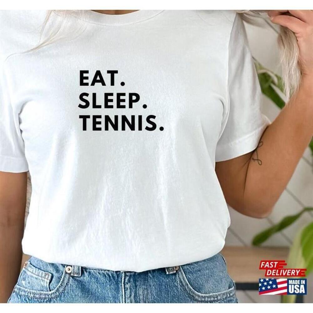 Eat Sleep Tennis Slogan Tshirt Wimbledon Ladies Men Or Womans Gift Unisex